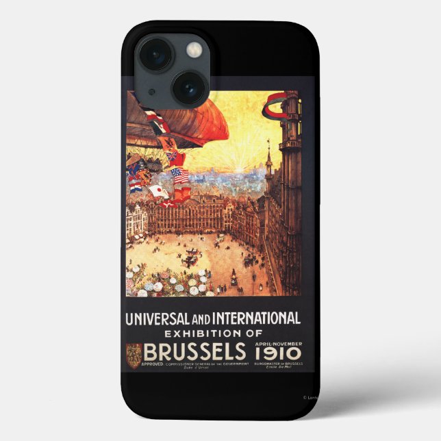 Coques Case-Mate iPhone Lebaudy Airship with World Flags at Expo (Verso)