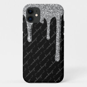 Case-Mate iPhone Case Lecteurs de Parties scintillant en argent noir Nom