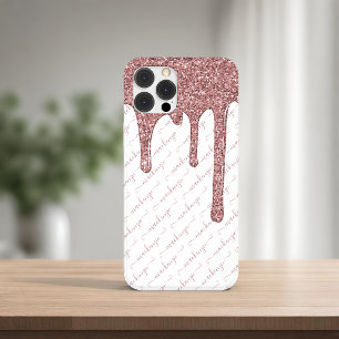 Case-Mate iPhone Case Lecteurs de Parties scintillant en or Rose blanche