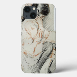 Coques Pour iPhone Lecture de Paulette se reposant sur son chien de