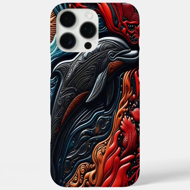 Coques Case-Mate iPhone L'élégance de l'océan : l'art du dauphin (Verso)
