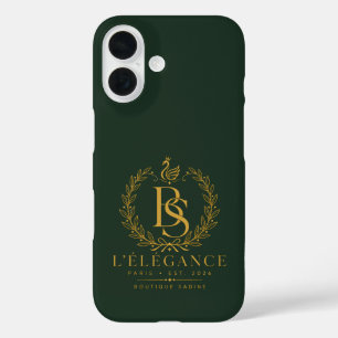 Coque Pour iPhone 16 L'Élégance Gold Heritage Laurel Monogram Forest Gr