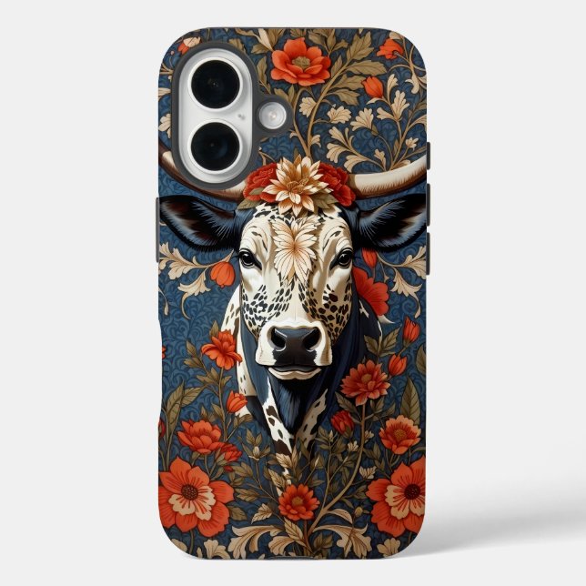 Coques Case-Mate iPhone L'Élégante Vache Nguni William Morris Inspiré (Verso)