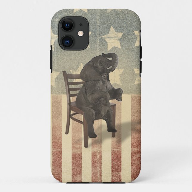 Coques Case-Mate iPhone L'éléphant de GOP prend à la chaise l'humour drôle (Dos)