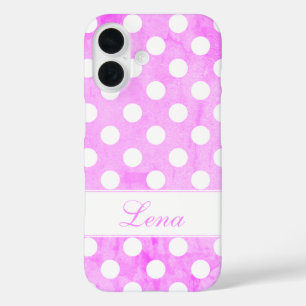 Coque Pour iPhone 16 Lena - Modèle pour votre nom, Striking Worn Pink