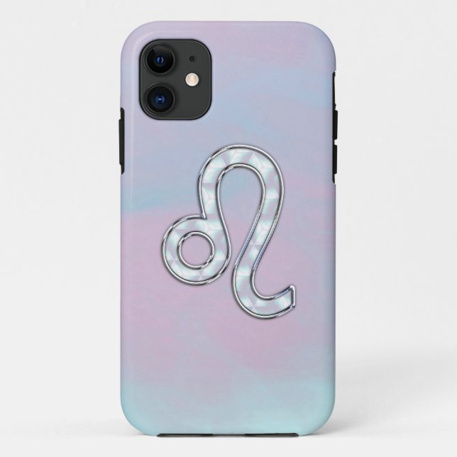 Coques Case-Mate iPhone Leo Zodiac Connexion Pastels Style Nacre Imprimer (Dos)