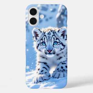 Coque Pour iPhone 16 Plus Léopard bébé neige mignon fantasy
