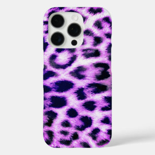 Coque iPhone 16 Pro Leopard Cheetah Imprimer Faux Fur rose