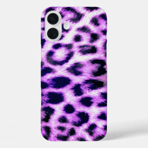 Coque Pour iPhone 16 Plus Leopard Cheetah Imprimer Faux Fur rose
