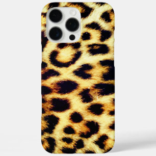 Coque iPhone 16 Pro Max Leopard Cheetah Print Faux Fur
