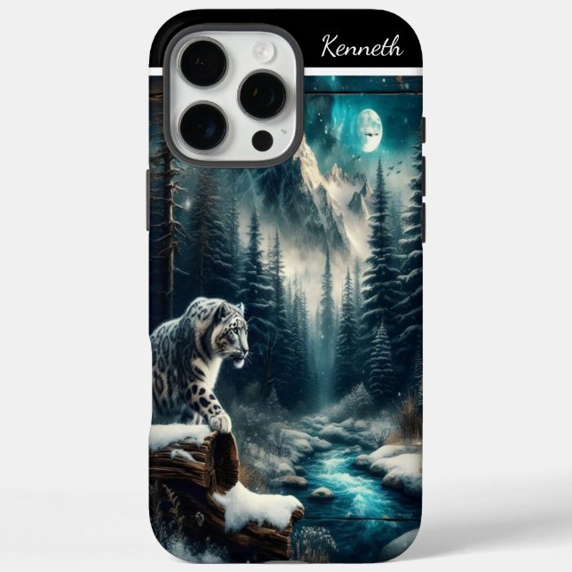Coques Case-Mate iPhone Léopard De Neige Sous La Lune (Verso)