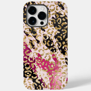 Coque Case-Mate iPhone Léopard d'or rose noire