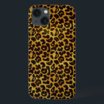 iPhone 13 Case Leopard Fur Print Animal Pattern<br><div class="desc">This trendy animal print iPad case design features a splotched leopard print pattern with black animal spots on an orange-yellow-gold fur background. Bring out the wild cat in you with this cool feline design. It's the perfect bold,  original look for animal lovers. Check our shop for matching items.</div>