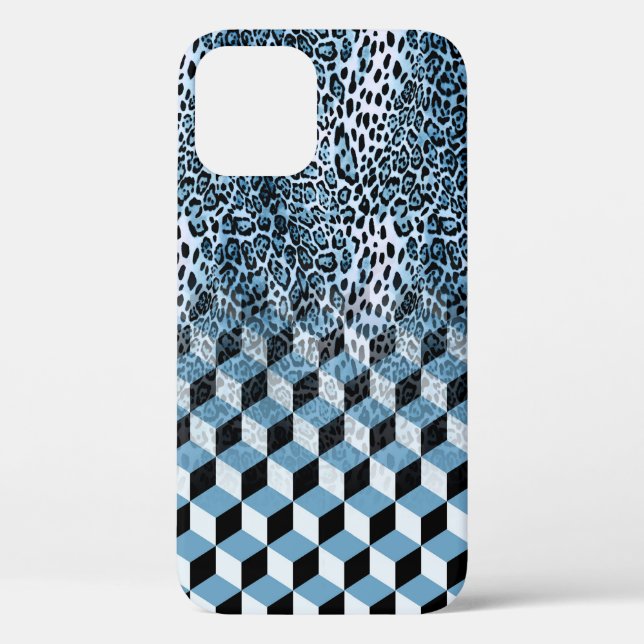 Coques Case-Mate iPhone Léopard Géométrique, Design de peau animale. (Verso)