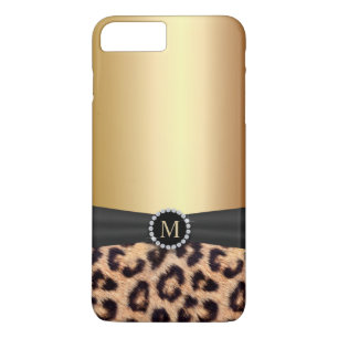 Coque Case-Mate Pour iPhone Léopard moderne de monogramme d'or