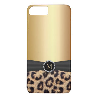 Coque Case-Mate Pour iPhone Léopard moderne de monogramme d'or