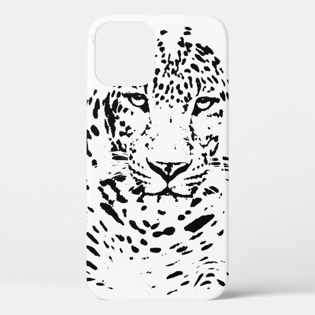 Coques Case-Mate iPhone Léopard Noir Blanc (Verso)