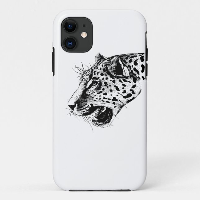 Coques Case-Mate iPhone Léopard noir et blanc (Dos)