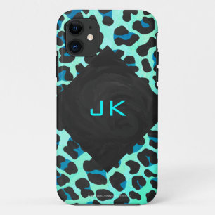 Coque Case-Mate Pour iPhone Léopard noir et Turquoise