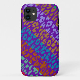 Coque iPhone 11 Léopard Peau multicolore Motif à bande 4