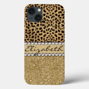 Etui iPhone Case-Mate Léopard Spot Gold Parties scintillant Rhinestone I