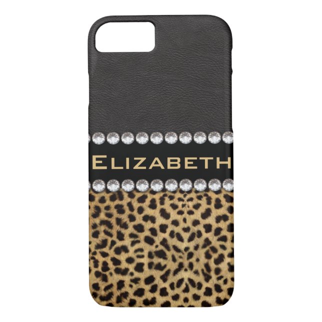 Coques Case-Mate iPhone Léopard Spot Rhinestone Diamants Monogramme PHOTO (Dos)