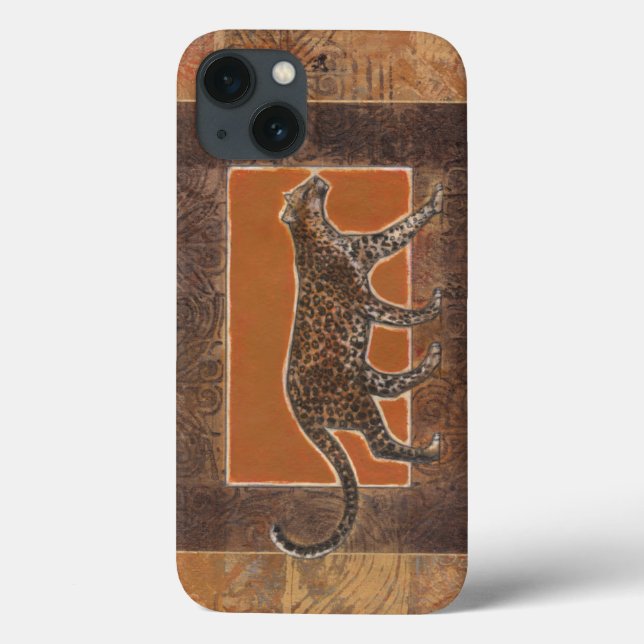 Coques Case-Mate iPhone Leopard sur Orange et Arrière - plan Brown (Verso)