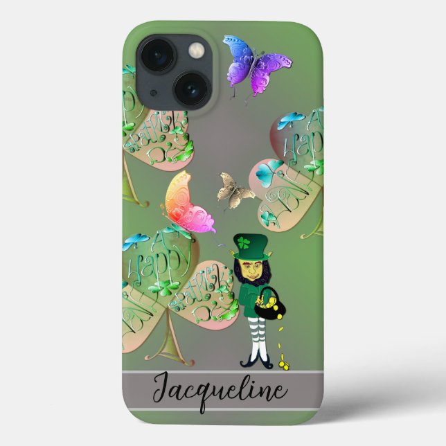 Coques Case-Mate iPhone Leprechaun & Shamrock (Verso)