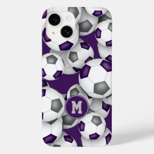 Coque Case-Mate iPhone L'équipe de football gris violet colore le motif s