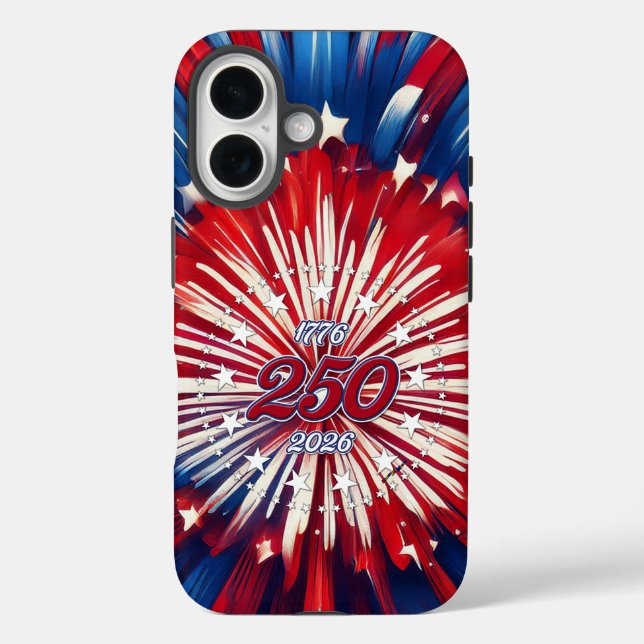 Coques Case-Mate iPhone Les 250 ans d'Amérique 1776-2026 Feux d'artifice R (Verso)