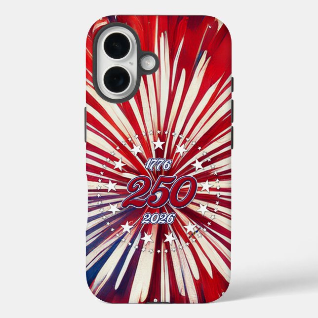 Coques Case-Mate iPhone Les 250 ans d'Amérique 1776-2026 Feux d'artifice R (Verso)
