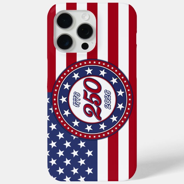 Coques Case-Mate iPhone Les 250 ans d'Amérique avec le drapeau des États-U (Verso)