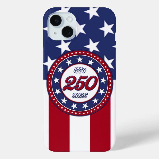 Coques Case-Mate iPhone Les 250 ans d'Amérique avec le drapeau des États-U (Verso)