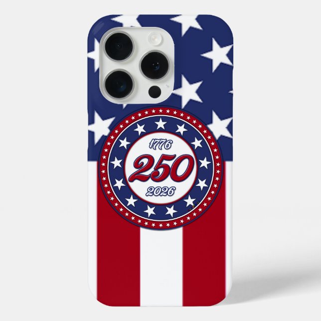 Coques Case-Mate iPhone Les 250 ans d'Amérique avec le drapeau des États-U (Verso)