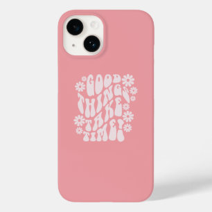 Coque Case-Mate iPhone Les bonnes choses prennent du temps Fleurs rétro