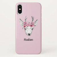 Les cerfs communs de fleurs d'aquarelle | ajoutent