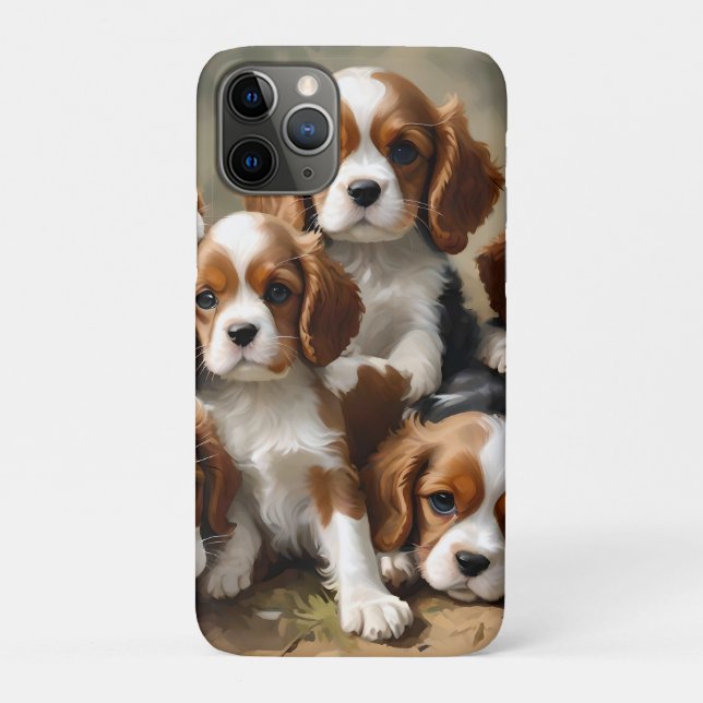 Coques Case-Mate iPhone Les Chiots Espagnols Cavaliers Sont Si Mignons, (Dos)