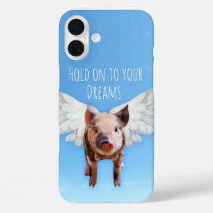 Coque Pour iPhone 16 Plus Les cochons drôles pourraient voler Accrochez-vous
