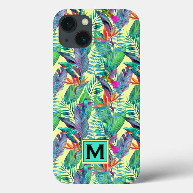 Coques Case-Mate iPhone Les colibris d'aquarelle | ajoutent votre initiale (Verso)