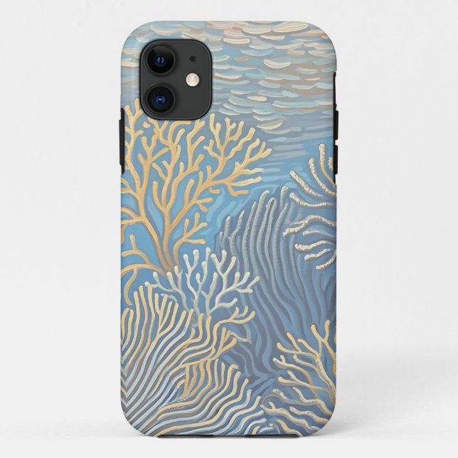 Coques Case-Mate iPhone Les coraux dorés profonds de l'océan (Dos)