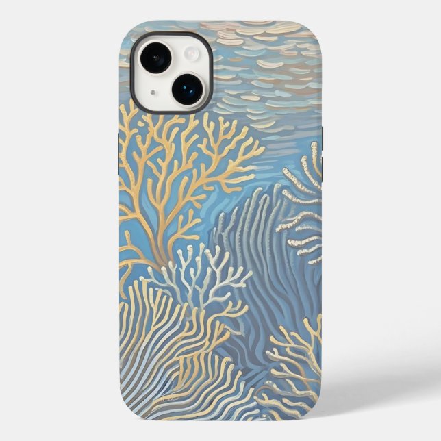 Coques Case-Mate iPhone Les coraux dorés profonds de l'océan (Verso)