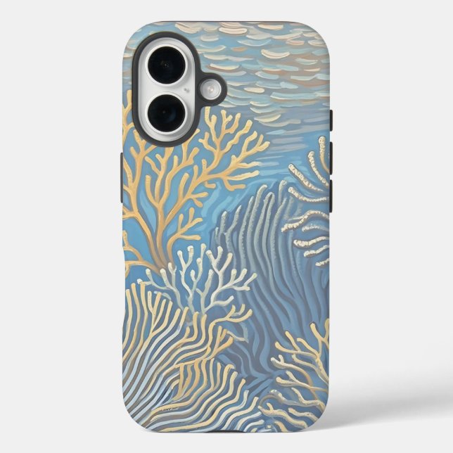 Coques Case-Mate iPhone Les coraux dorés profonds de l'océan (Verso)