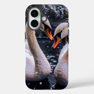 Coque Pour iPhone 16 Les cygnes romantiques dans les merveilles hiverna