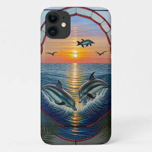 Case-Mate iPhone Case Les dauphins sautillent au coucher du soleil sur l