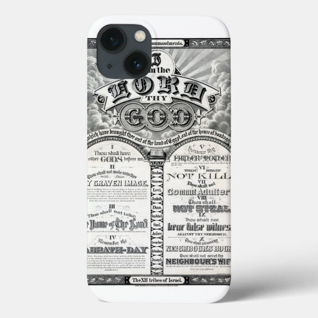 Coques Case-Mate iPhone Les Dix Commandements 1876 Poster vintage restauré (Verso)