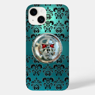 COQUES POUR iPhone LES ÉQUILIBRÉS NOIR BLEU TURQUOISE BLEU DAMASK FLO