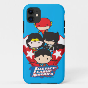 Coque iPhone 11 Les étoiles de la Chibi Justice League of America