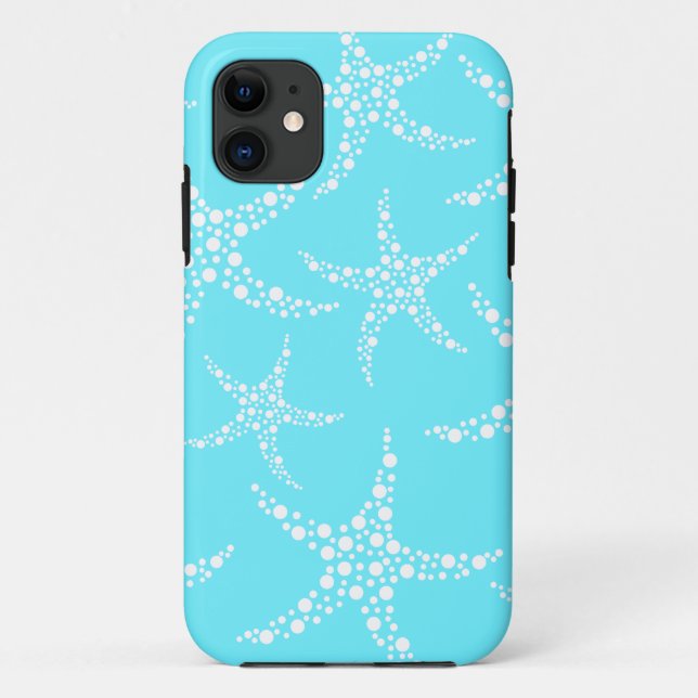 Coques Case-Mate iPhone Les étoiles de mer modèlent dans la turquoise et (Dos)
