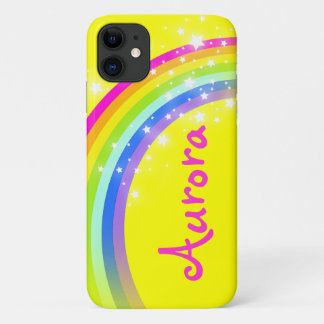 Coques Pour iPhone Les étoiles Rainbow jaune brillent