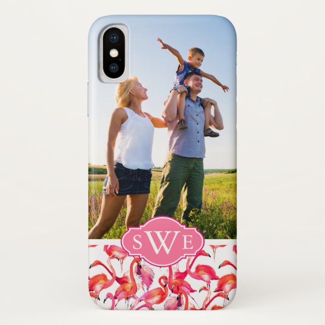 Coques Case-Mate iPhone Les Flamants roses d'aquarelle | ajoutent votre (Dos)